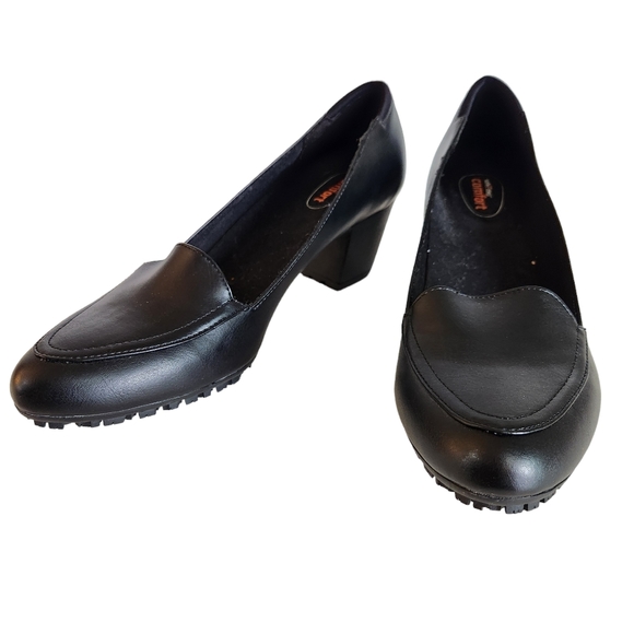 Safe T Step Womens Brittany Slip Resistant Non Marking Black Block Heel Pumps 8 - Picture 1 of 12